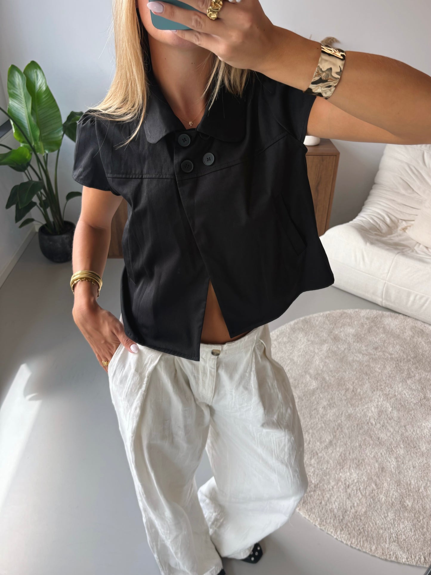 Asymmetric Wrap Blouse