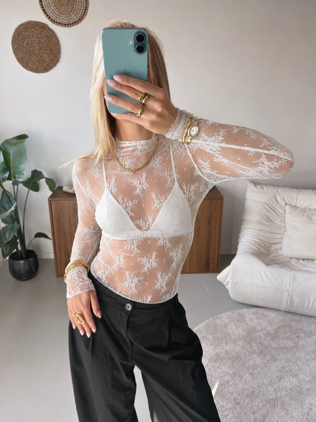 Floral Lace Top - White
