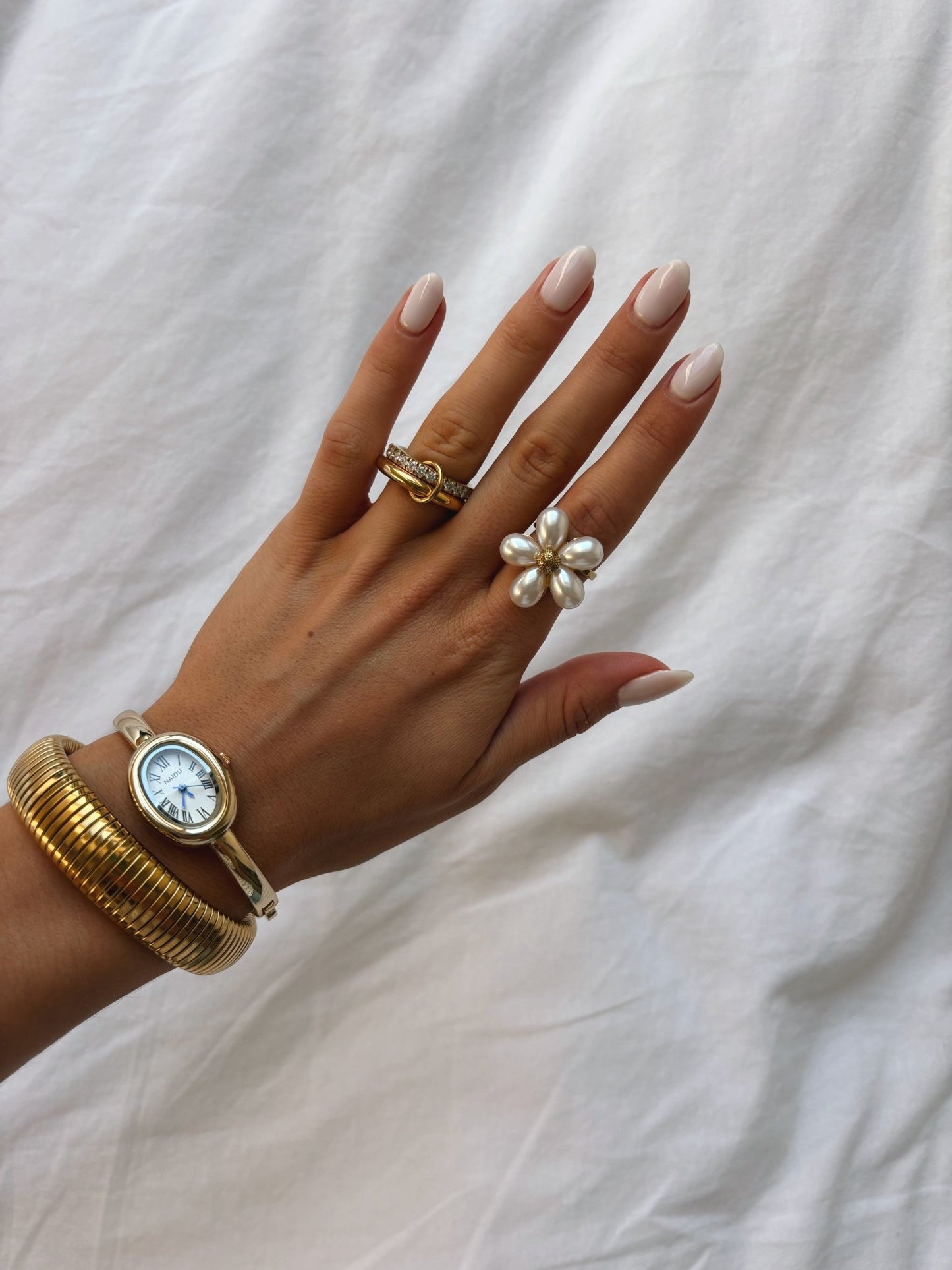 Pearl Chain Ring - MOOS The Label