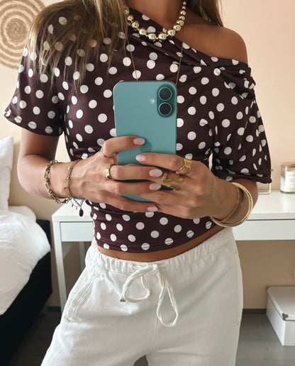 Fitted Top Polka Dot