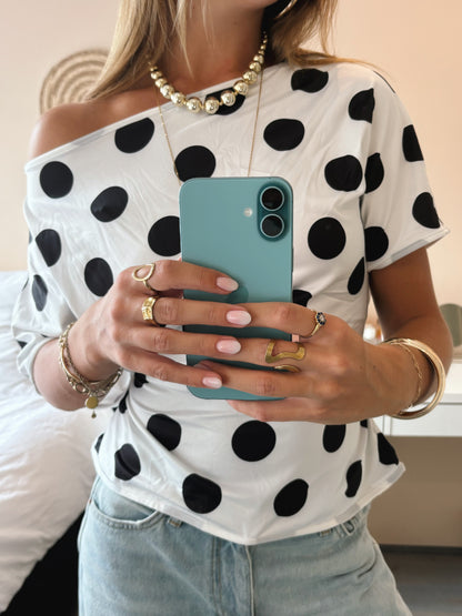 Polka Dot Silk Top