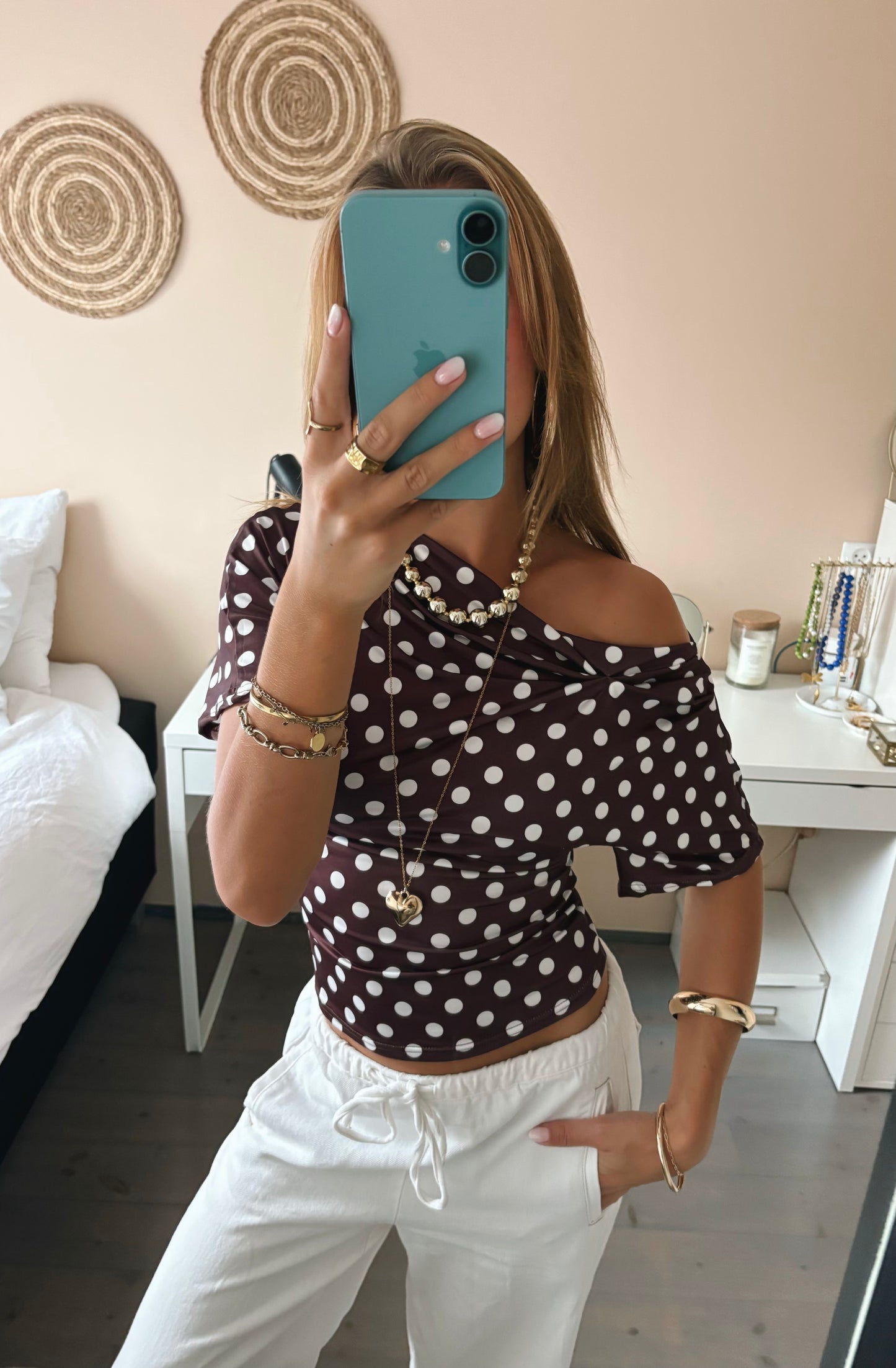 Fitted Top Polka Dot