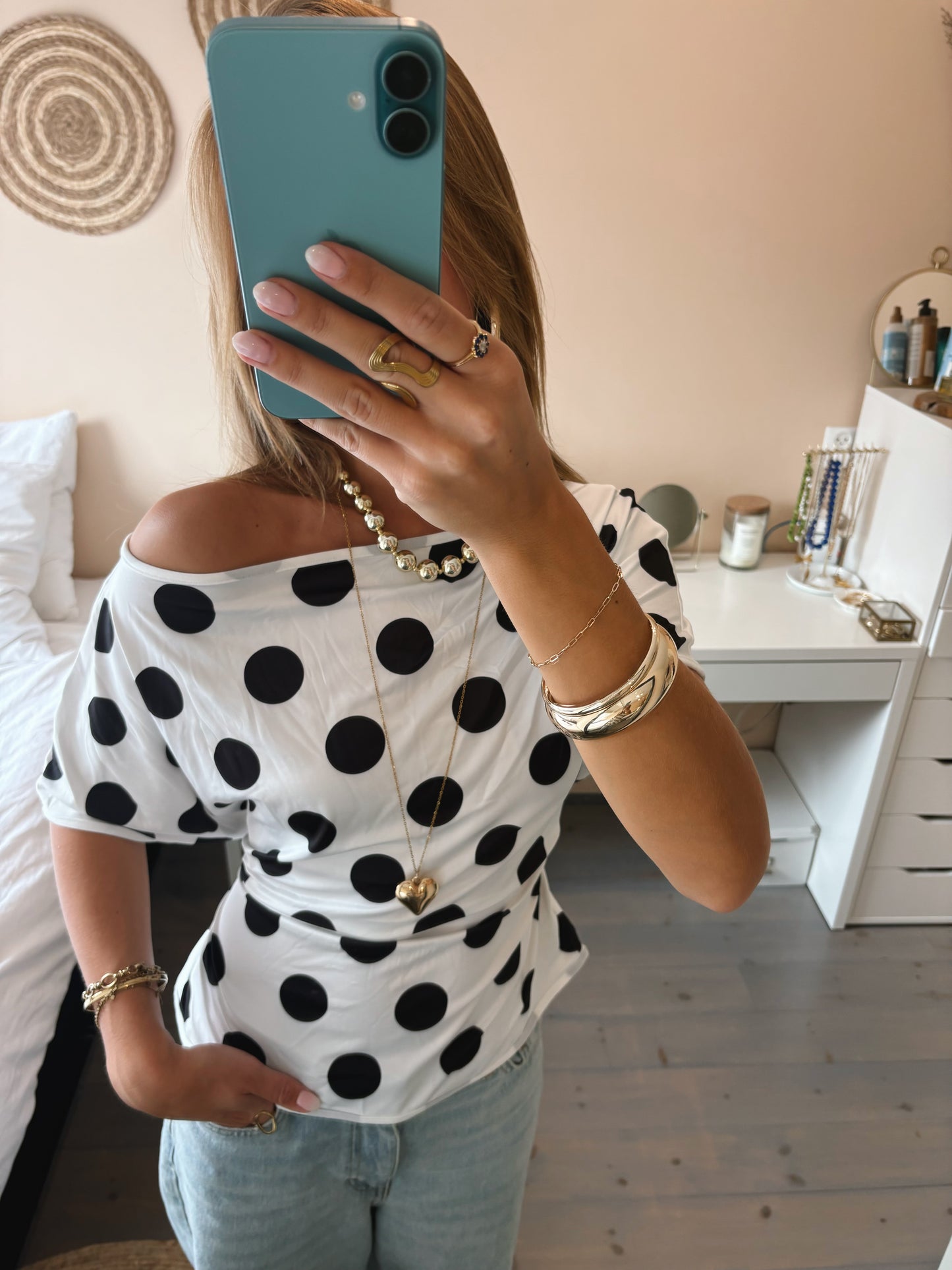 Polka Dot Silk Top