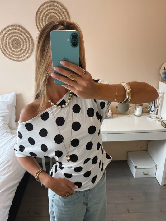 Polka Dot Silk Top