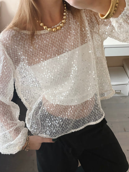 Shimmer Mesh Top