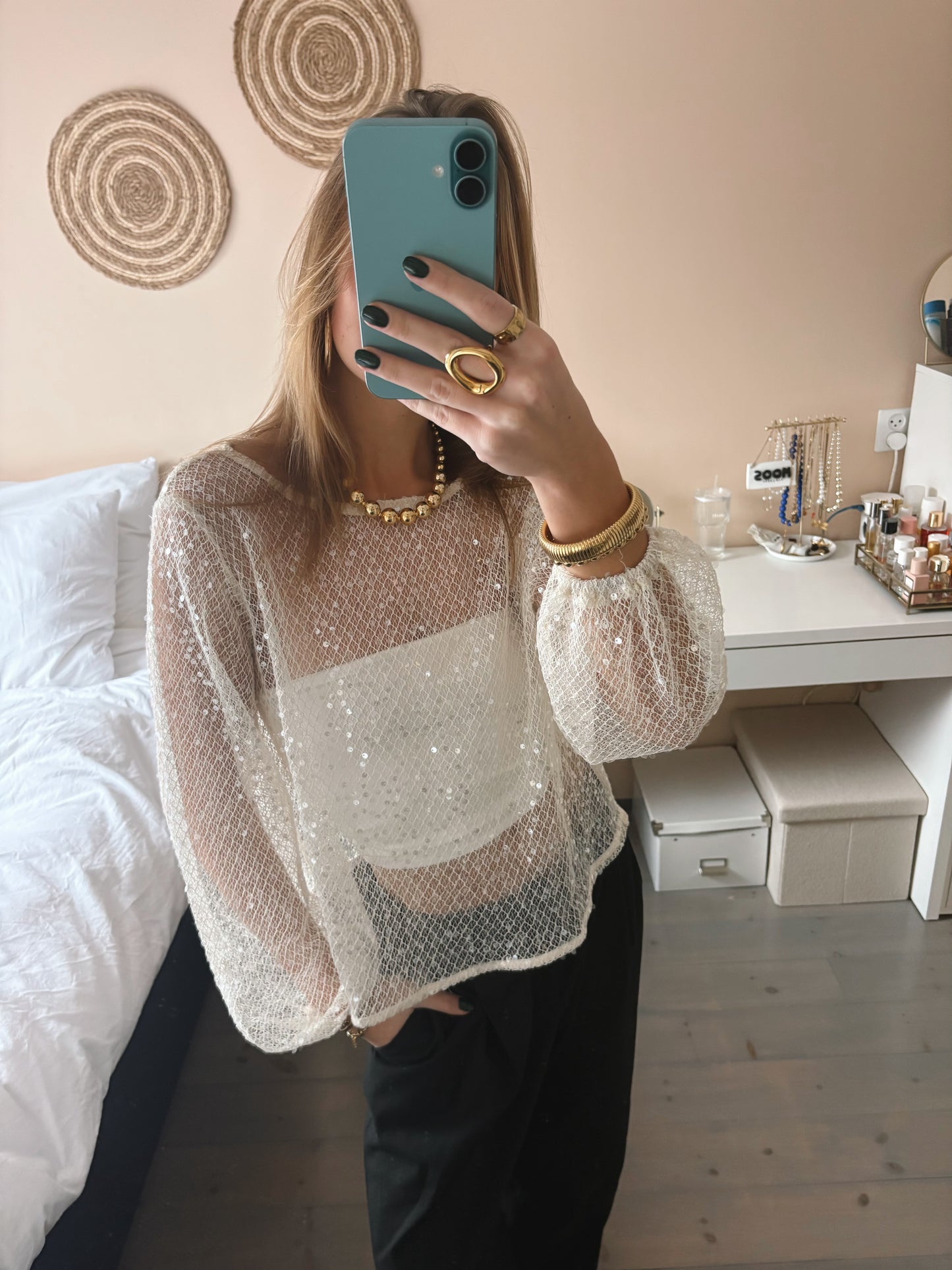 Shimmer Mesh Top