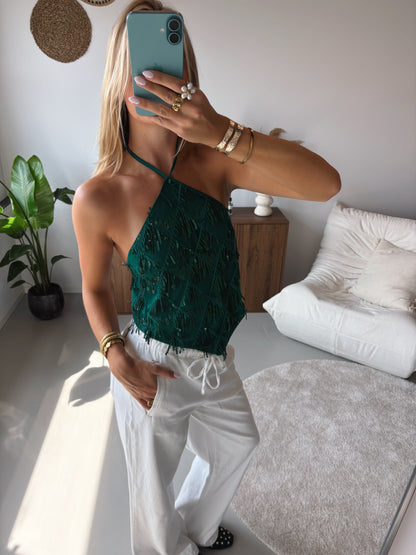 Fringe Halter Top