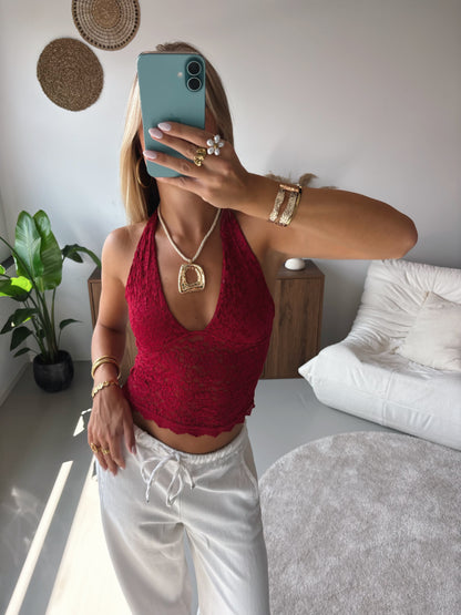 Scarlet Lace Top