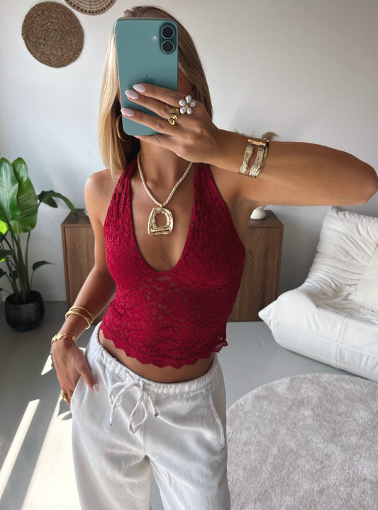 Scarlet Lace Top