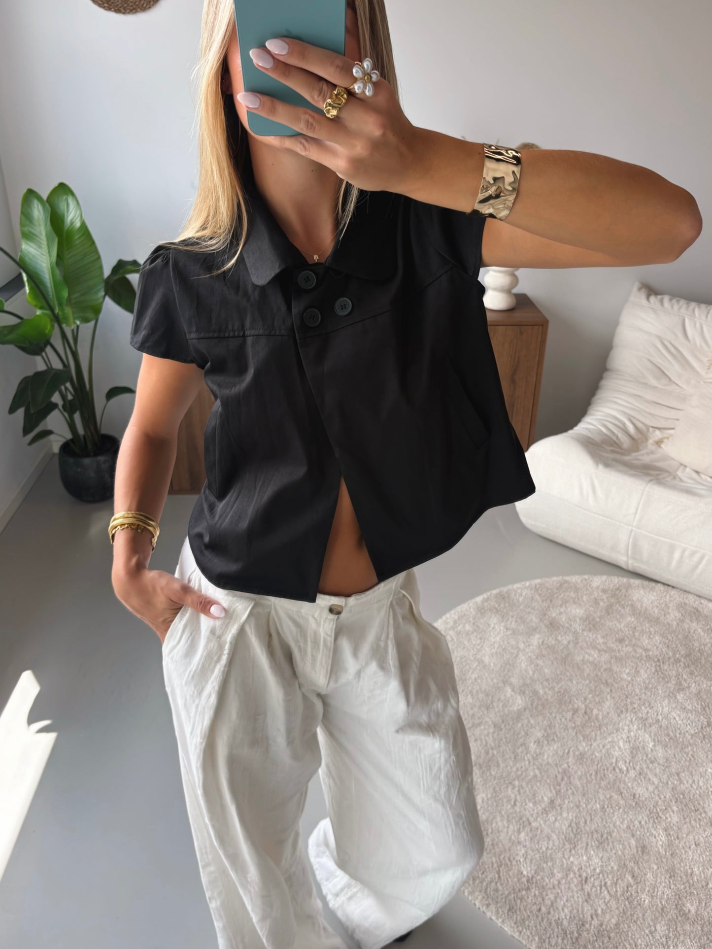 Asymmetric Wrap Blouse