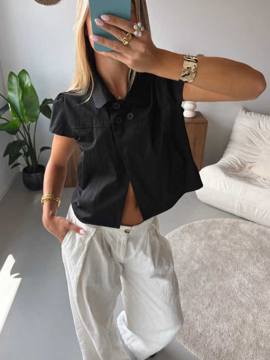 Asymmetric Wrap Blouse