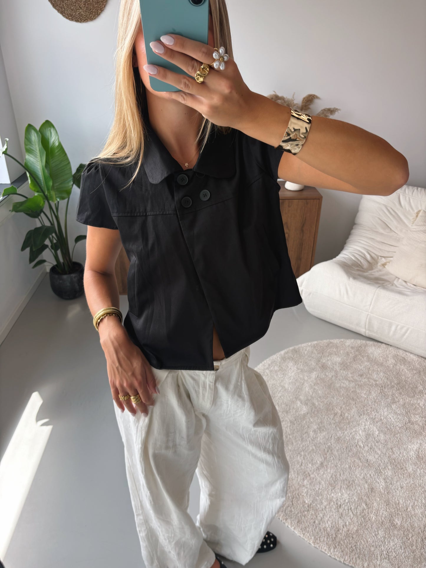 Asymmetric Wrap Blouse
