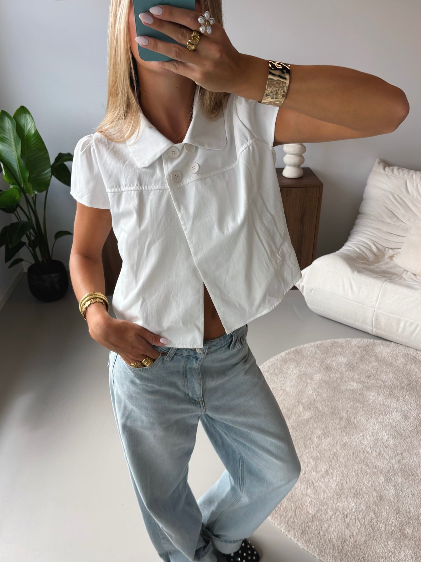 Asymmetric Wrap Blouse