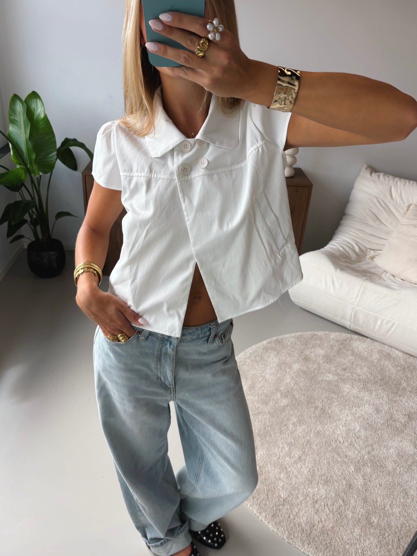 Asymmetric Wrap Blouse