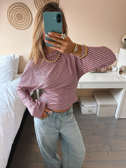 Wide Sleeve Stripe Top