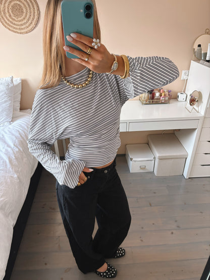 Wide Sleeve Stripe Top