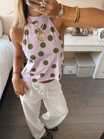 Polka Halter Top
