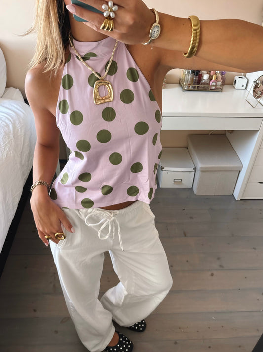 Polka Halter Top