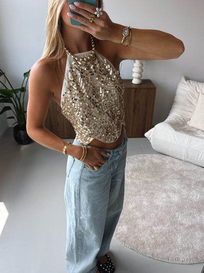 Glitter Halter Top