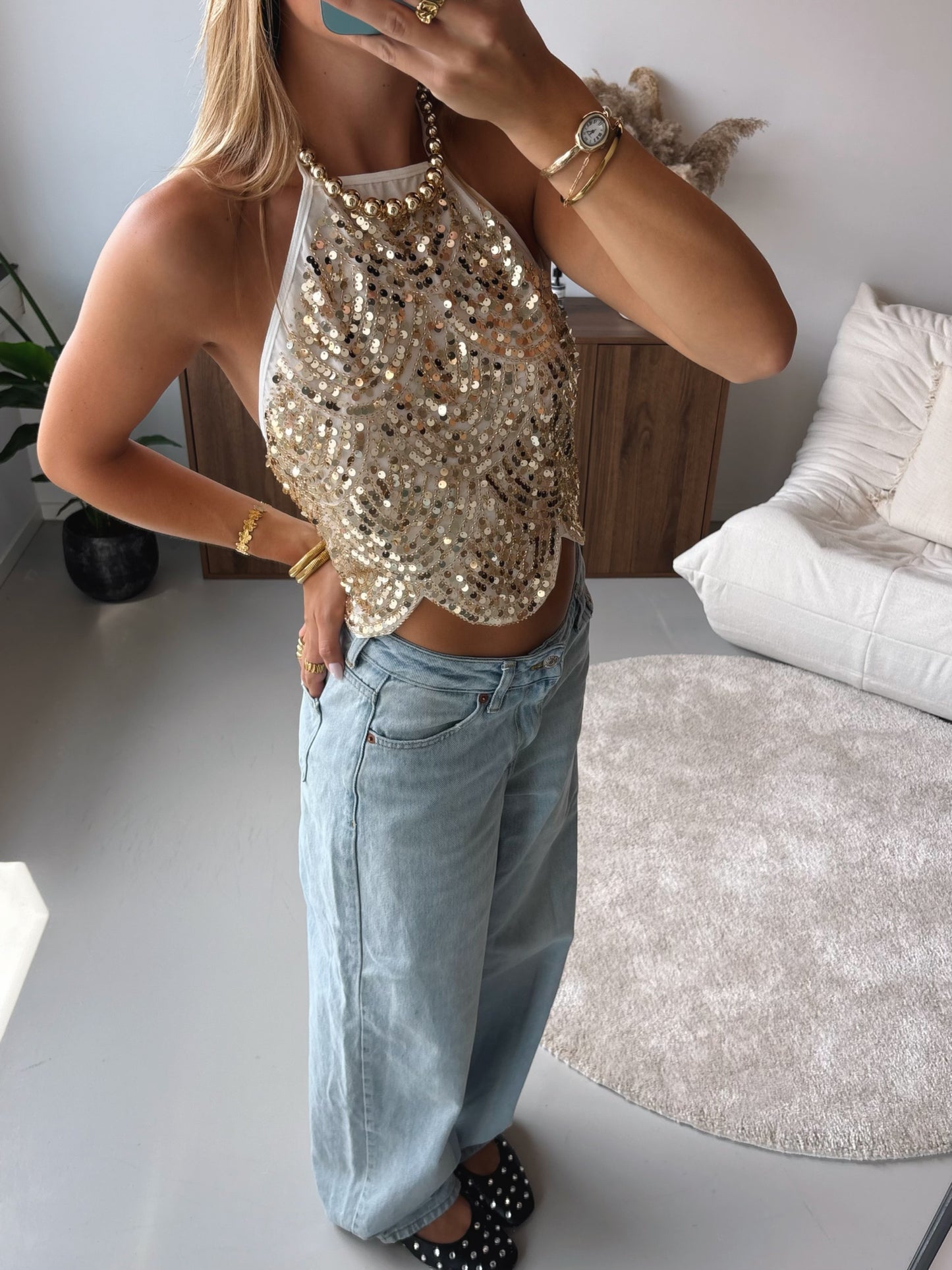 Glitter Halter Top