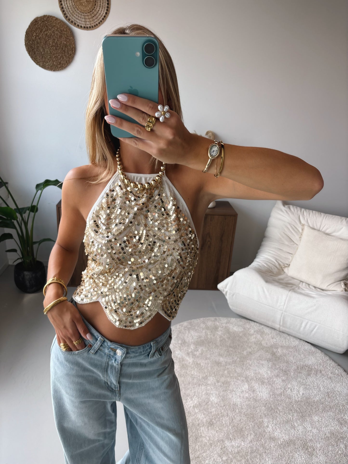 Glitter Halter Top