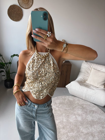 Glitter Halter Top