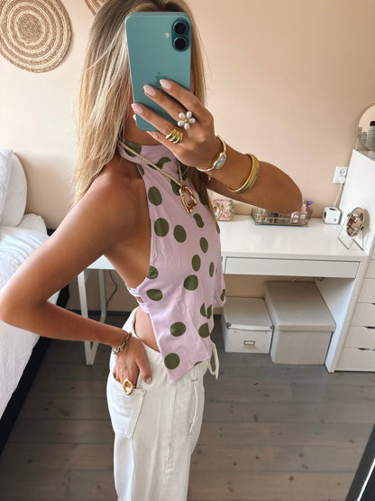 Polka Halter Top