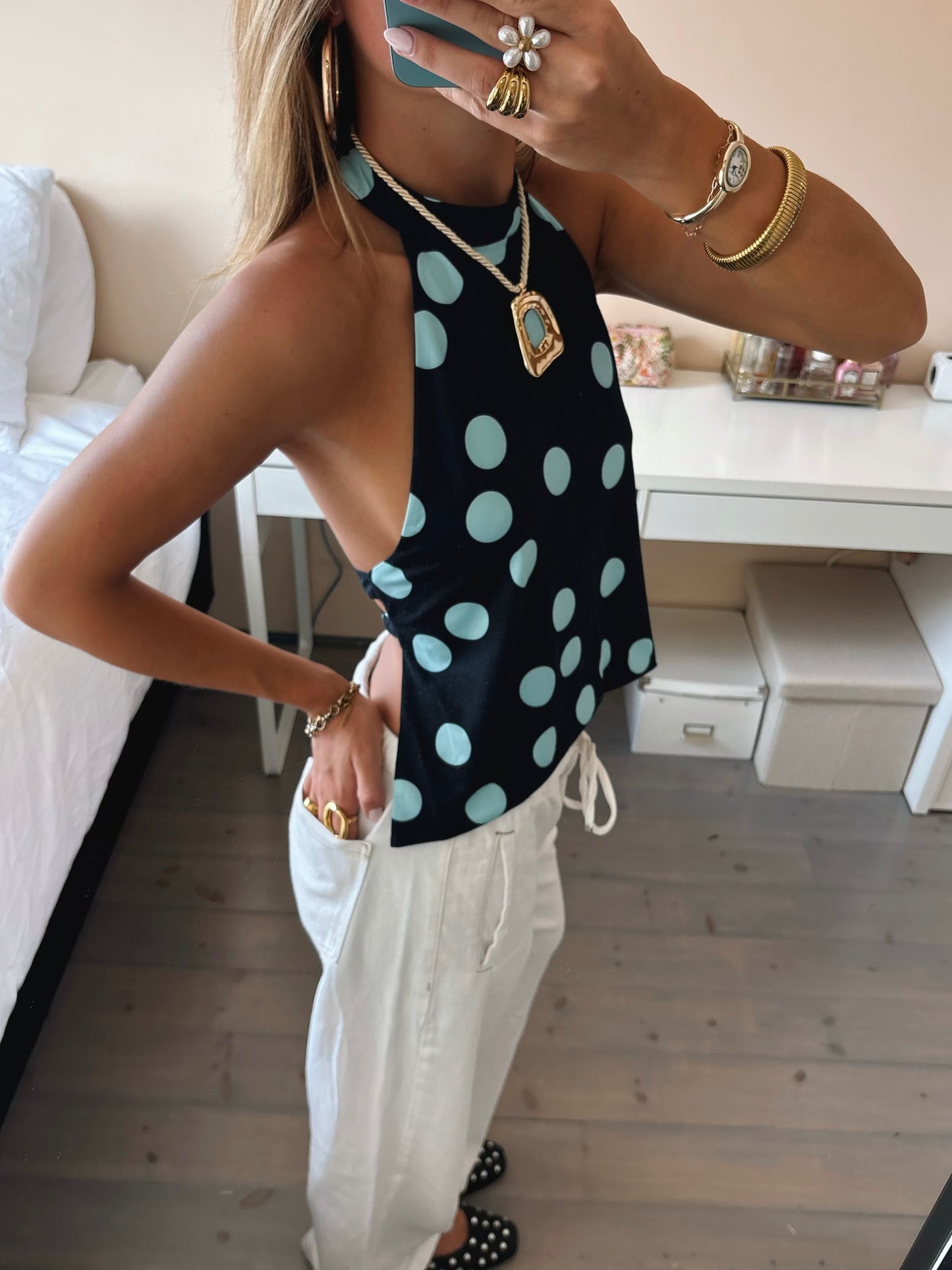 Polka Halter Top