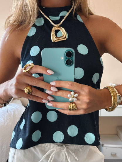 Polka Halter Top