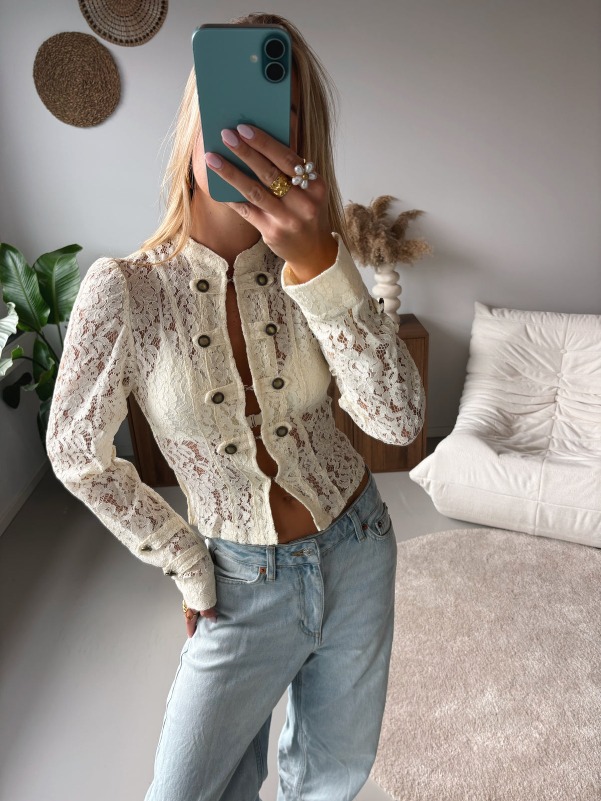 Lace Button Blouse