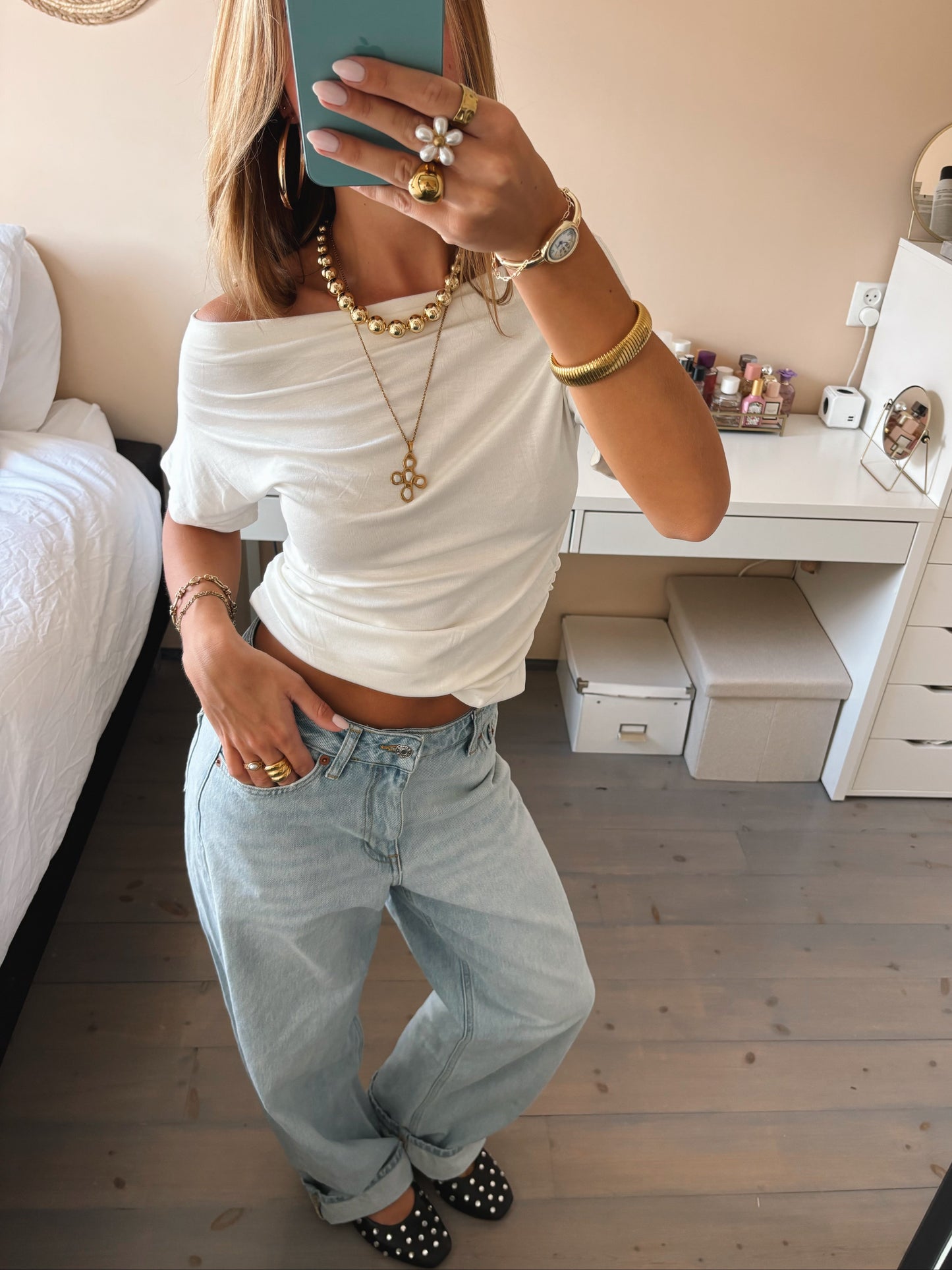 Soft Drape Off-Shoulder Top