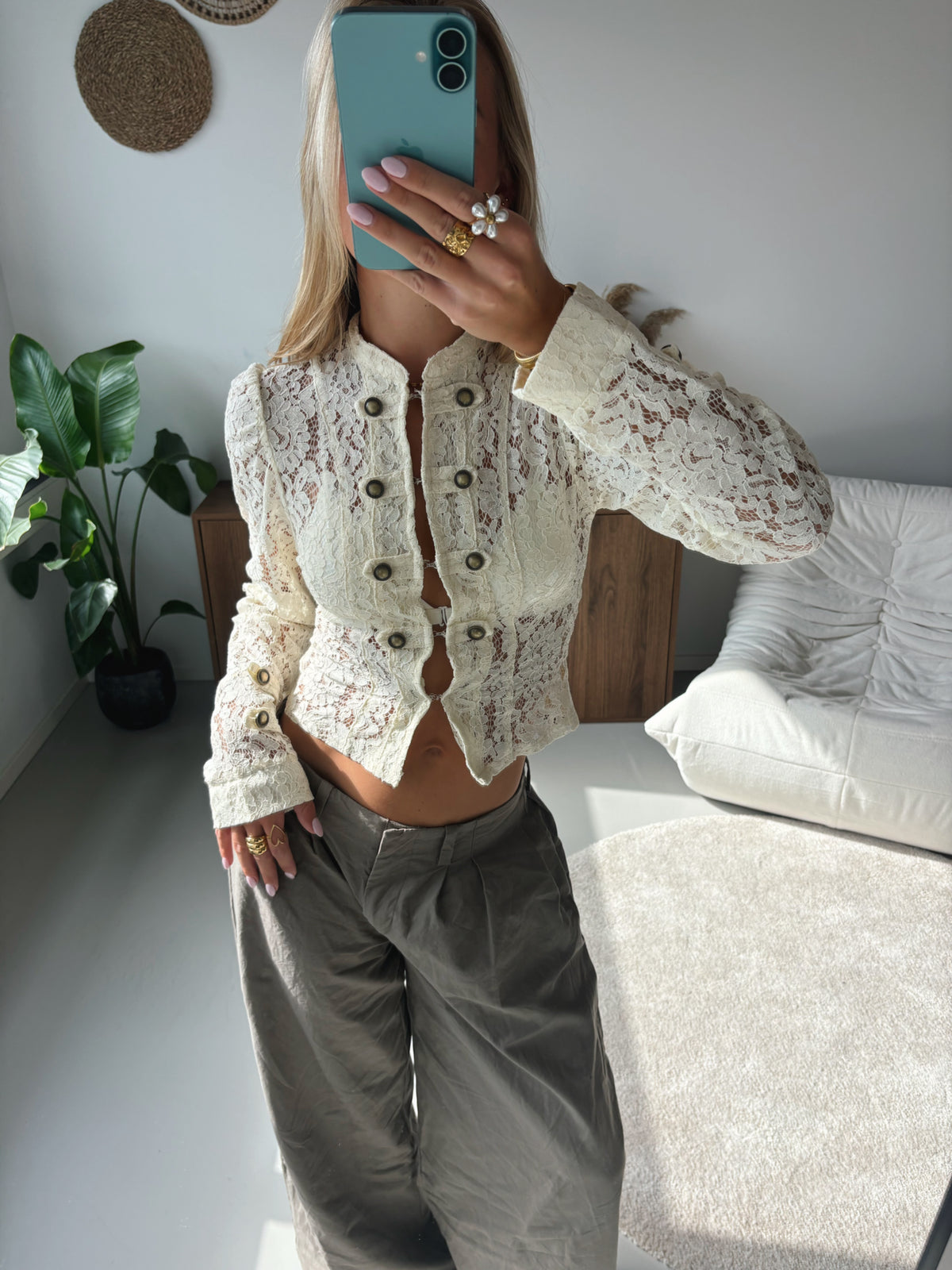 Lace Button Blouse