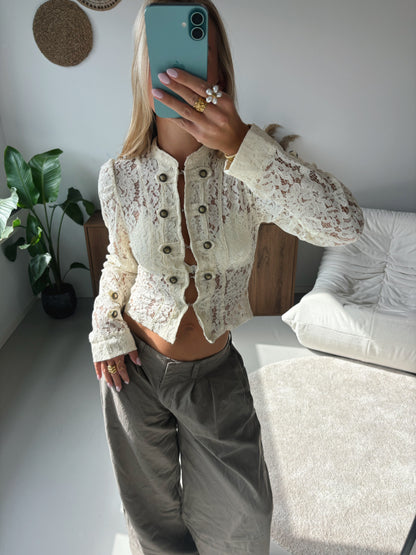 Lace Button Blouse
