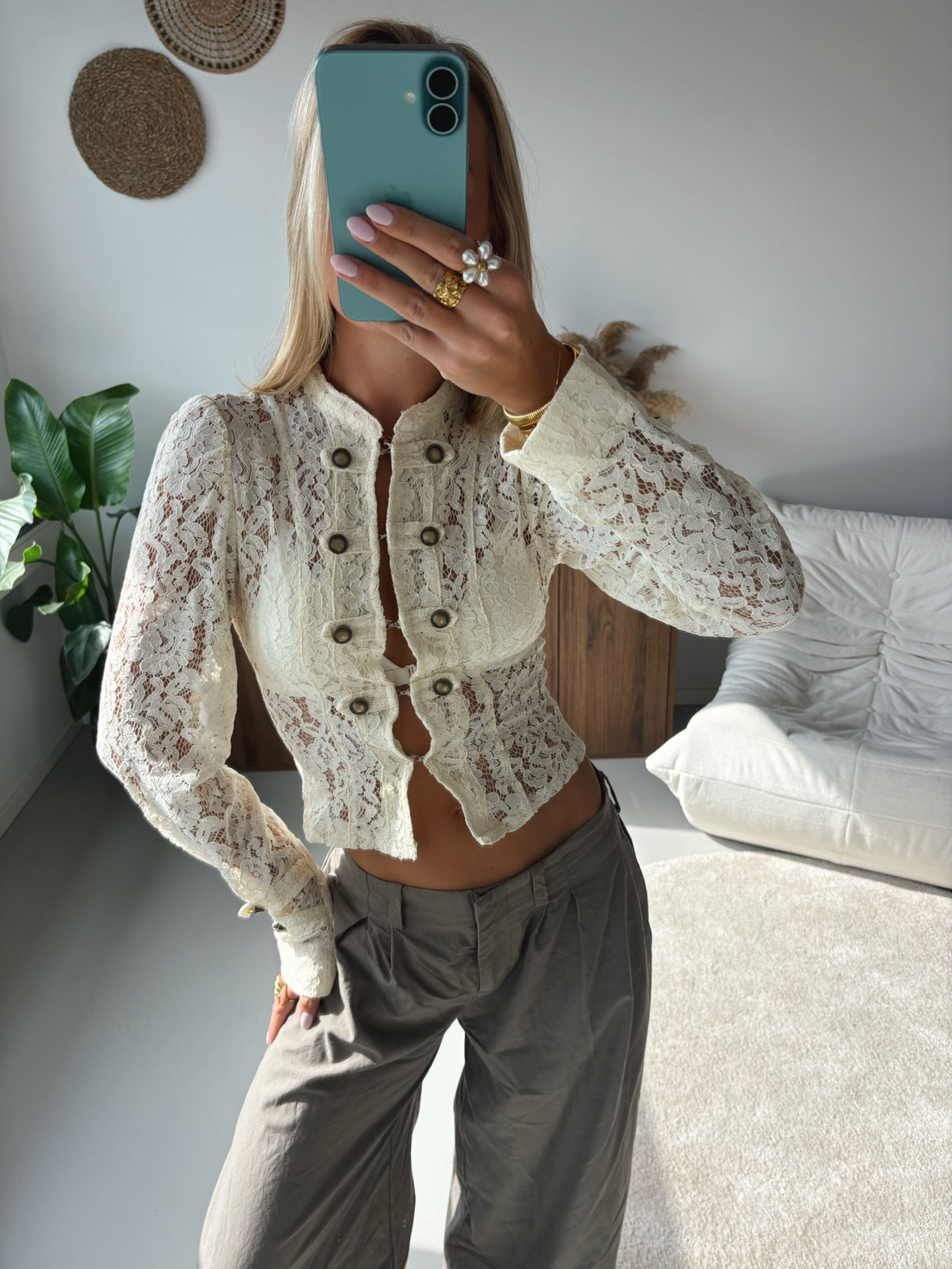 Lace Button Blouse