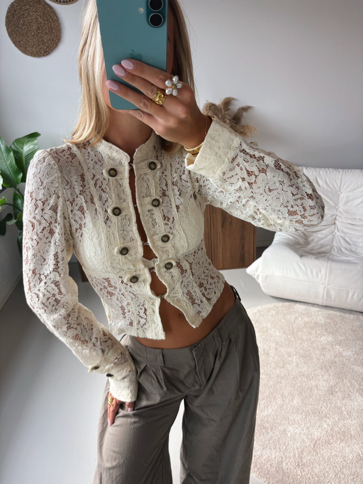 Lace Button Blouse