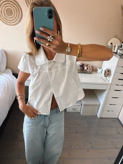 Asymmetric Wrap Blouse