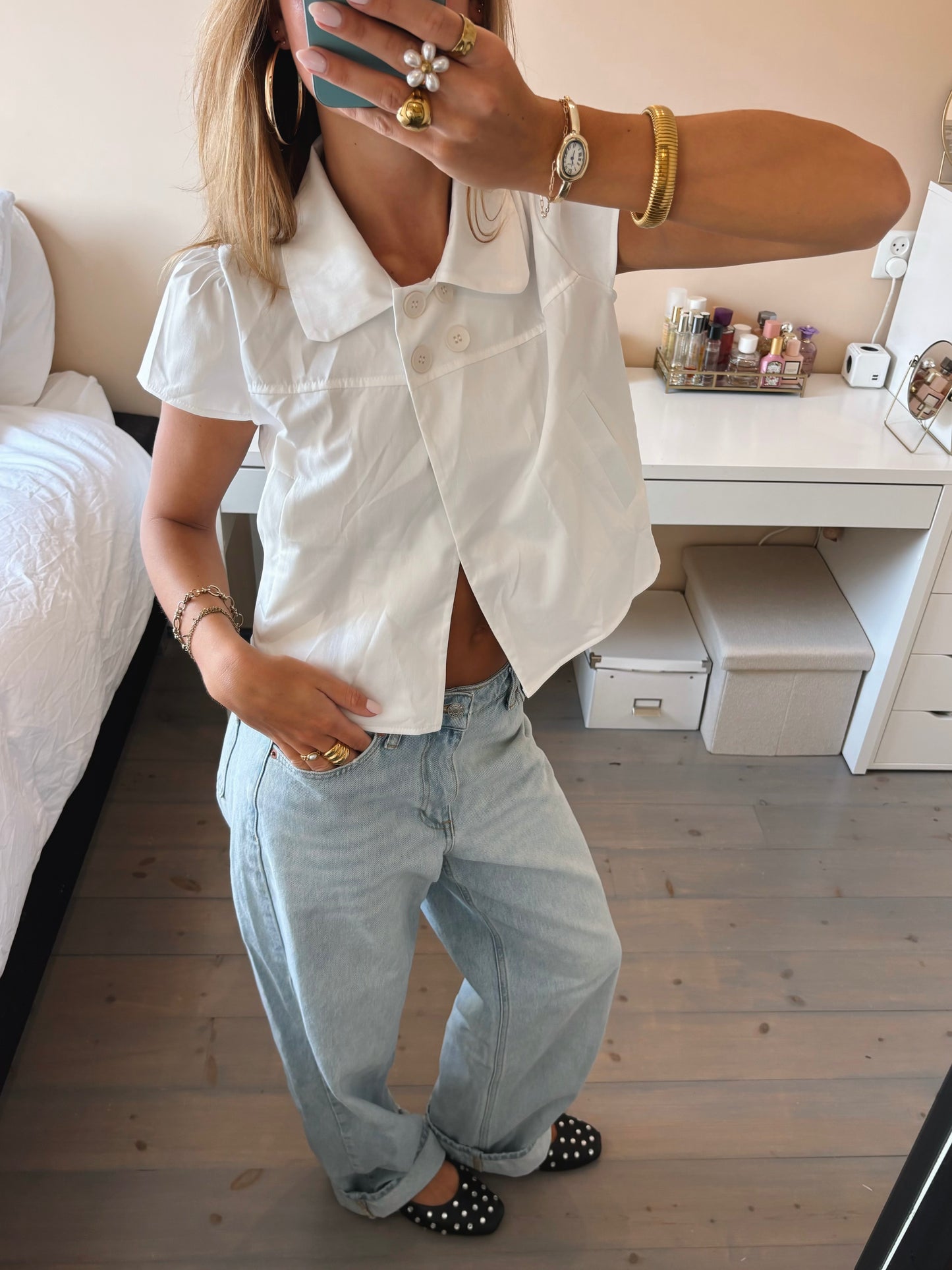 Asymmetric Wrap Blouse