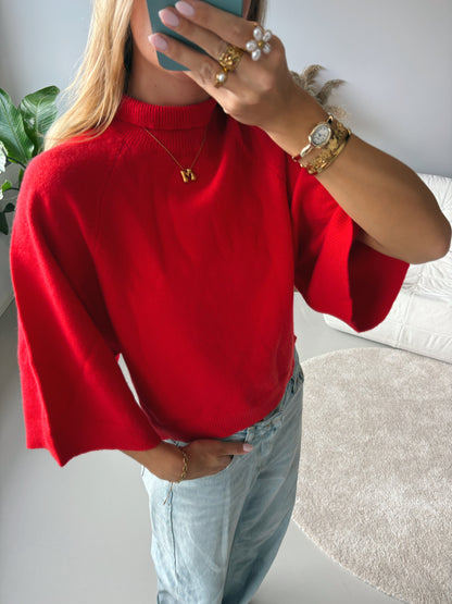Flow Sleeve Knit - Red
