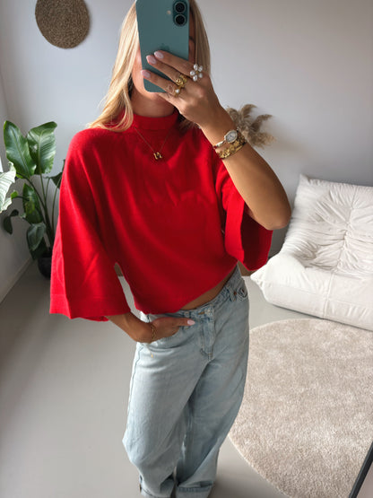 Flow Sleeve Knit - Red