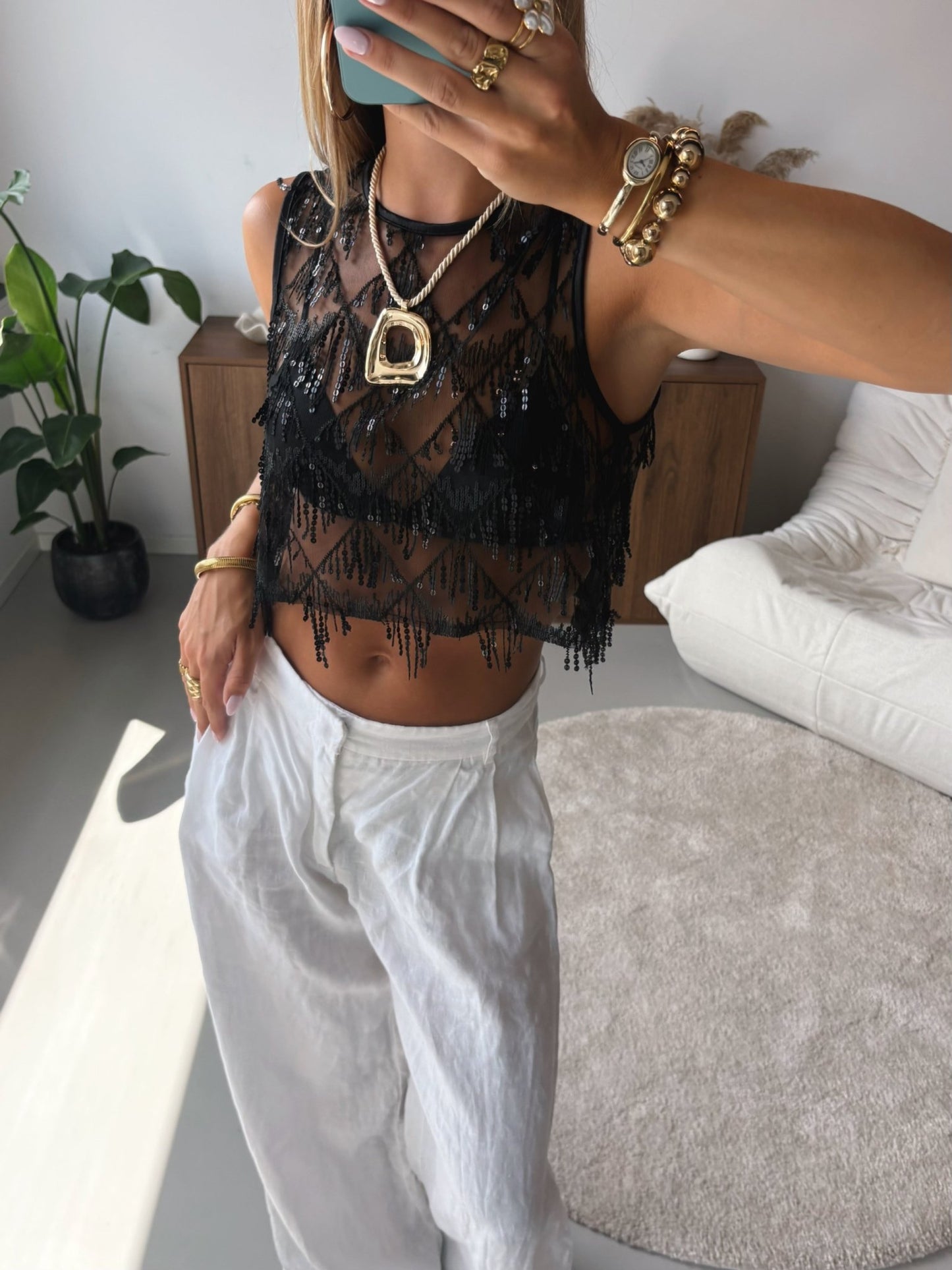 Glitter Fringe Top - MOOS the Label