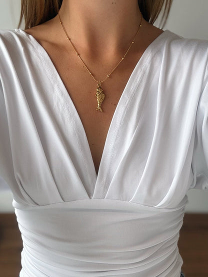 Gold Fish Necklace - MOOS the Label