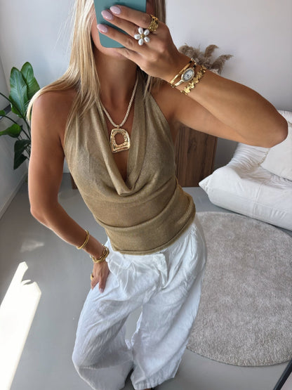 Golden Halter Top - MOOS the Label