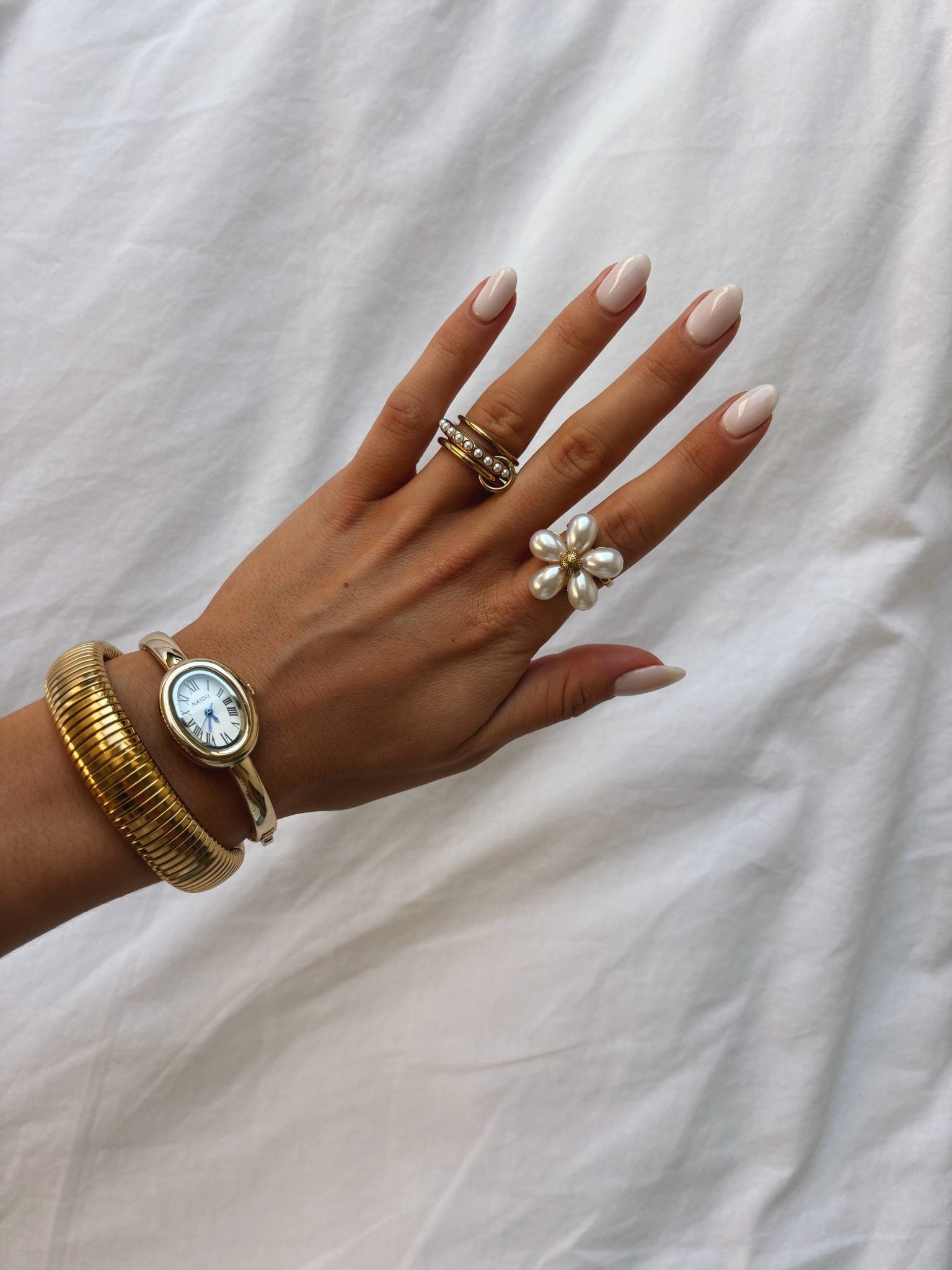 Linked Pearl Ring - MOOS The Label