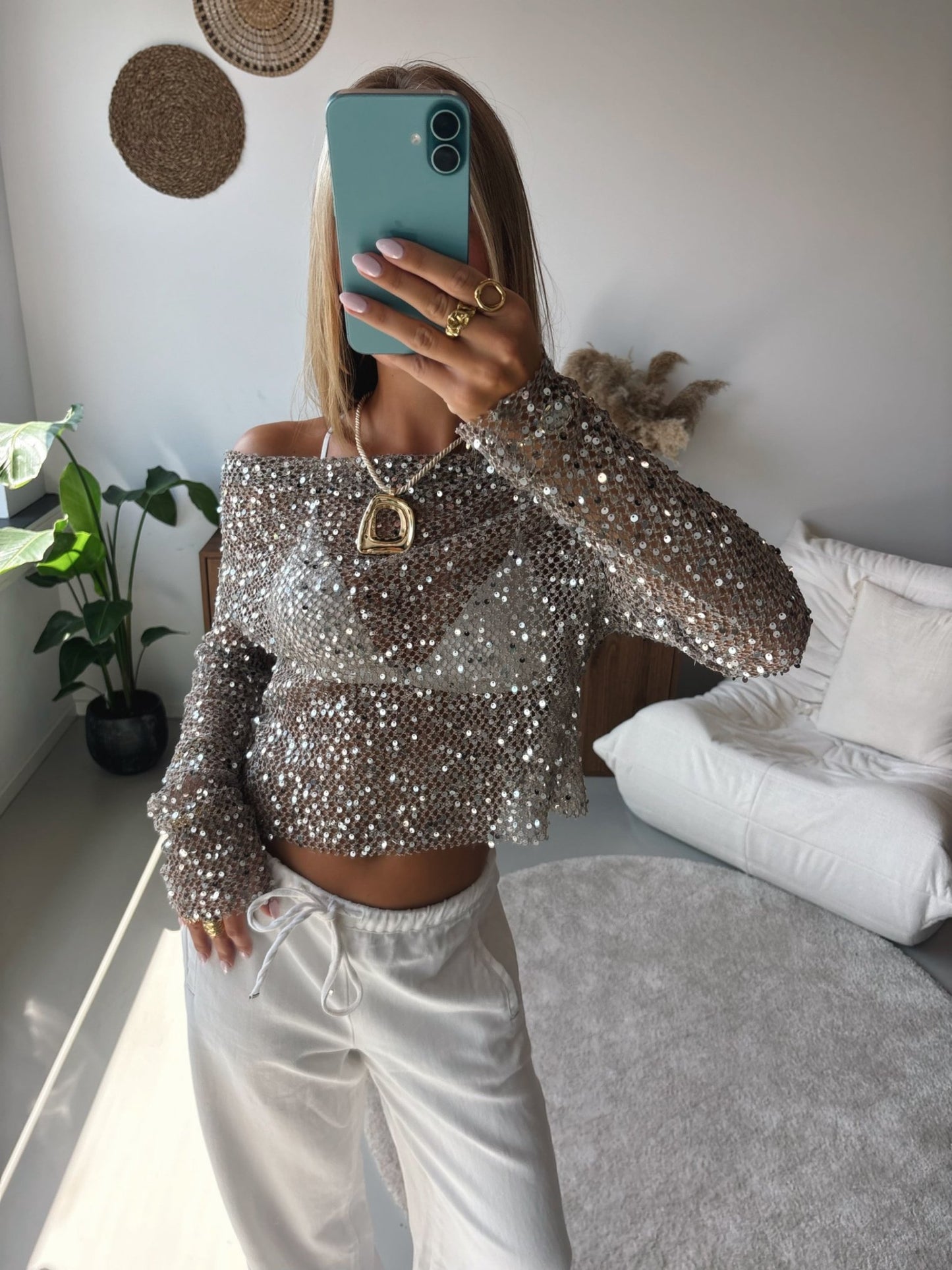 Off Shoulder Glitter Top - MOOS the Label