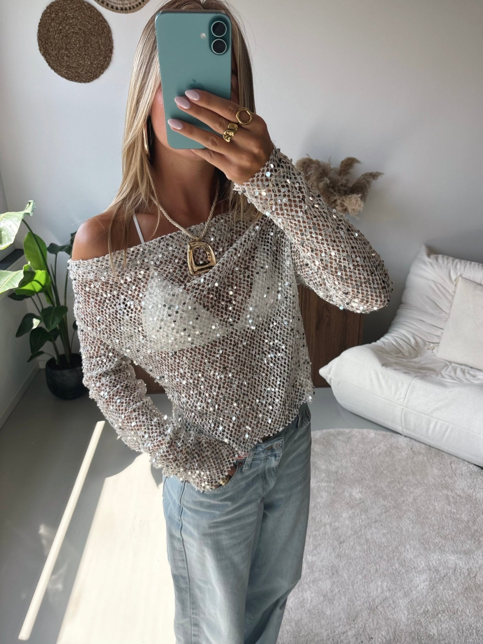 Off Shoulder Glitter Top - MOOS the Label