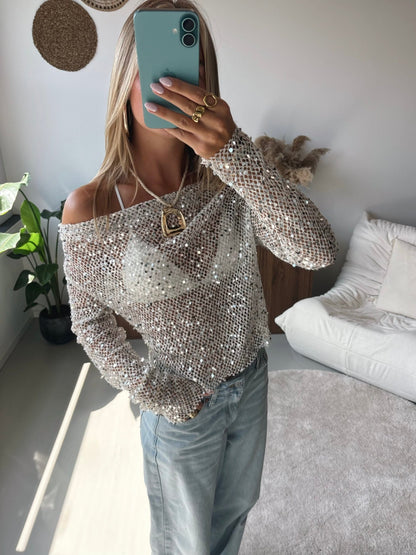Off Shoulder Glitter Top - MOOS the Label