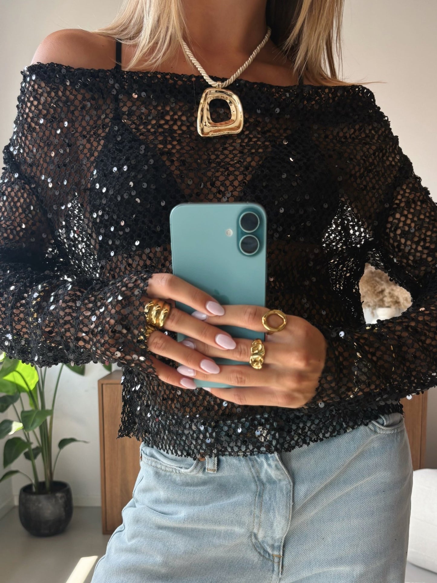 Off Shoulder Glitter Top - MOOS the Label