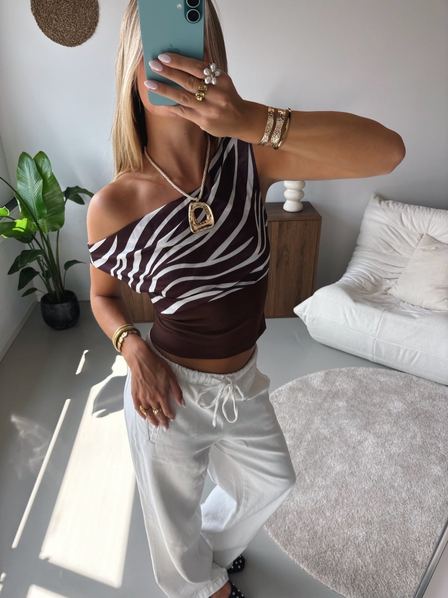 Off Shoulder Printed Top - MOOS the Label