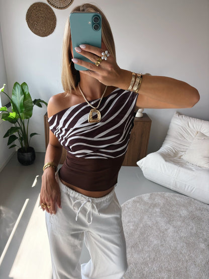 Off Shoulder Printed Top - MOOS the Label