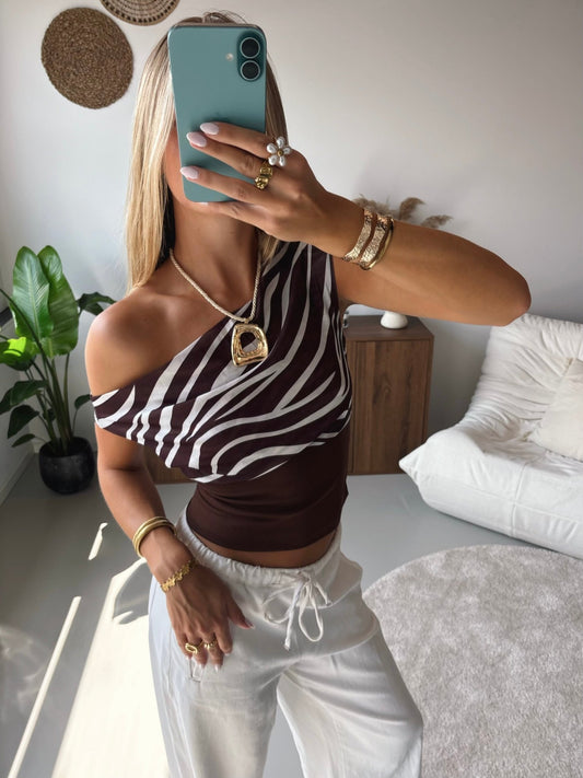 Off Shoulder Printed Top - MOOS the Label